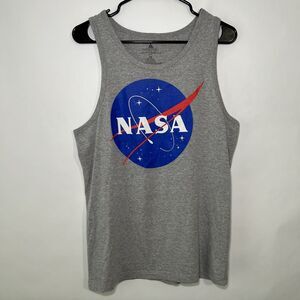 NASA Tank Top Mens Size Medium Gray Aldrin Family Foundation Cotton Poly Blend